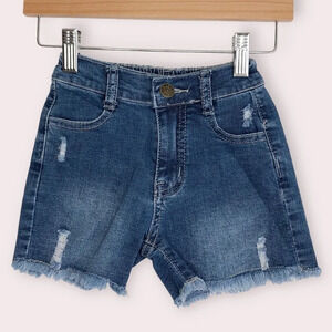 NWT Little Bipsy denim shorts blue distressed cutoffs size 2T-3T‎
